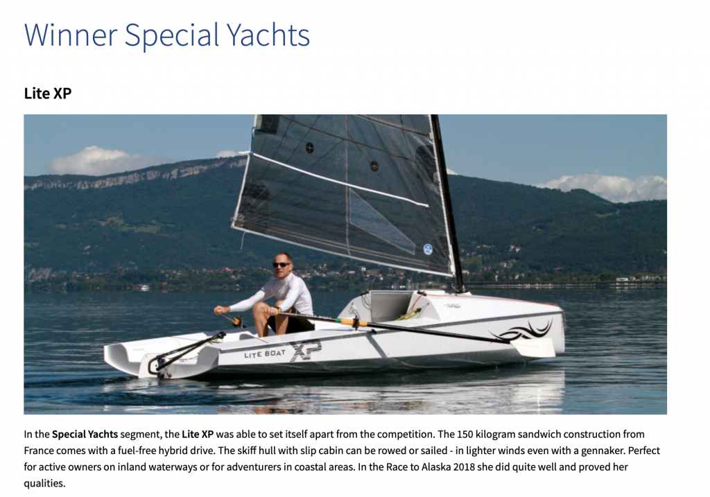 LiteXP, roeien en zeilen, Yacht of the Year 2019